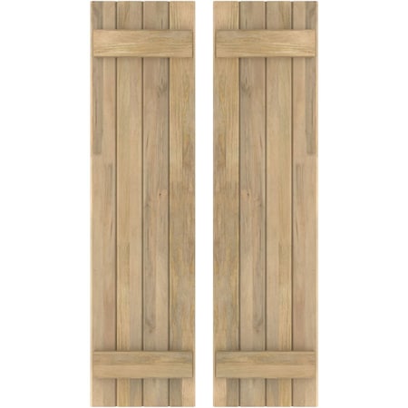 Americraft 4-Board (2 Batten) Exterior Real Wood Joined Board-n-Batten Shutters, ARW101BB414X31UNH